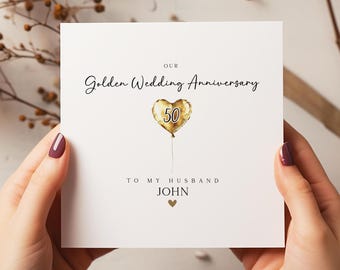 Our Personalised 50th Golden Anniversary Card - To My Husband Anniversary  - To My Wife Anniversary - C2158