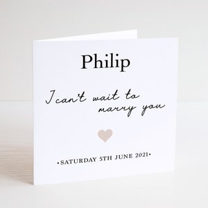 I Can't Wait To Marry You Card - Groom Card - Bride Card - Wedding Day Card