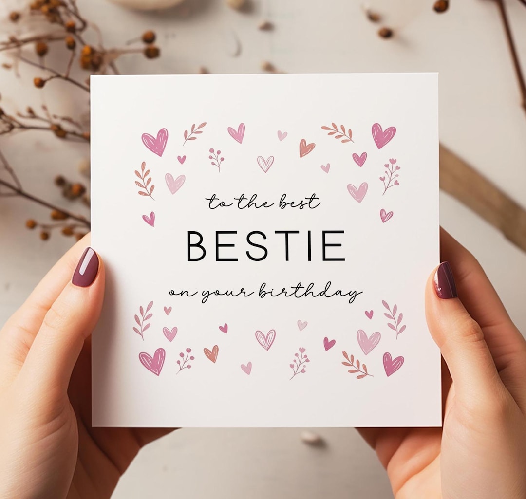 Best Friend Birthday Card – Bestie Birthday Card – Cute Friend Birthday ...