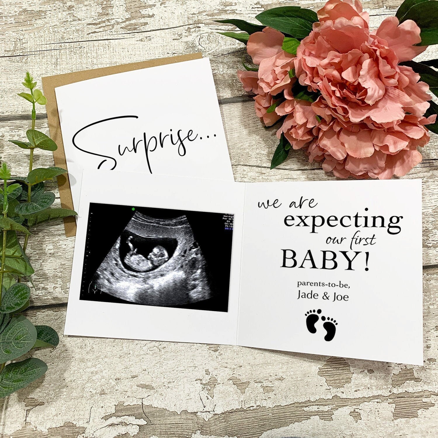 Personalised Pregnancy Announcement Card First Time Parents Etsy
