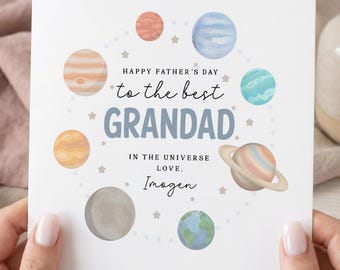 Personalised Fathers Day Card for Grandad – Best Grandad In The World Card – Grandad Fathers Day Card – From Child Card - C4318