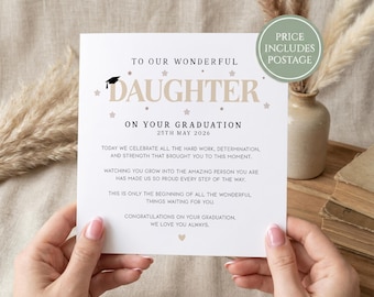 Personalised Daughter Graduation Card – Graduation Card for Daughter – Proud Parents Card – Custom Graduation Keepsake  – C4301