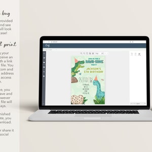 Editable Dinosaur Party Template Invitation - Dinosaur Party Invite ...