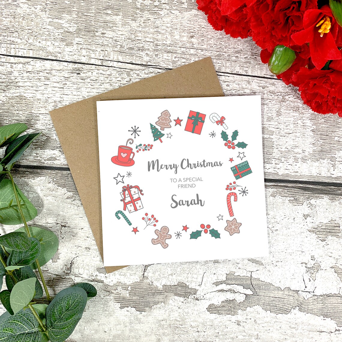 Personalised Christmas Card Friend Christmas Card Couple Etsy UK