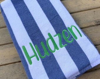 Personalized Embroidered Beach Towels, Custom Name Pool Towels, Kids & Family Matching Towels, Vacation, Lake, Summer Gift, Custom Towel