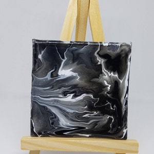 Beach at Night - Acrylic Mini Painting on Canvas with Easel