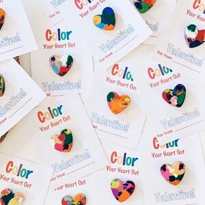Recycled Heart Crayons – Kids Valentine Card Set (Set of 6) bild 2
