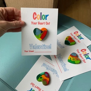 Recycled Heart Crayons – Kids Valentine Card Set (Set of 6) bild 4