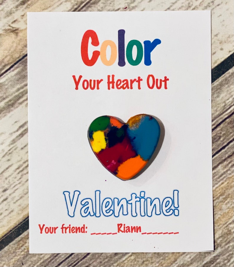 Recycled Heart Crayons – Kids Valentine Card Set (Set of 6) bild 8