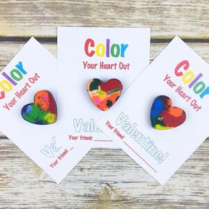Recycled Heart Crayons – Kids Valentine Card Set (Set of 6) bild 1