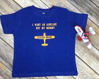 Chemise avion enfant - fils/père aviation assortie, grenouillère/body « Je veux un avion mais ma maman Cess-nah », T-shirt Cessna, nouveau-né-XL