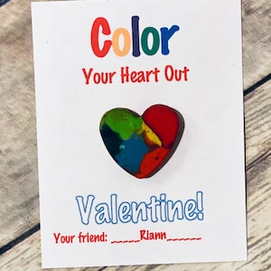 Recycled Heart Crayons – Kids Valentine Card Set (Set of 6) bild 3