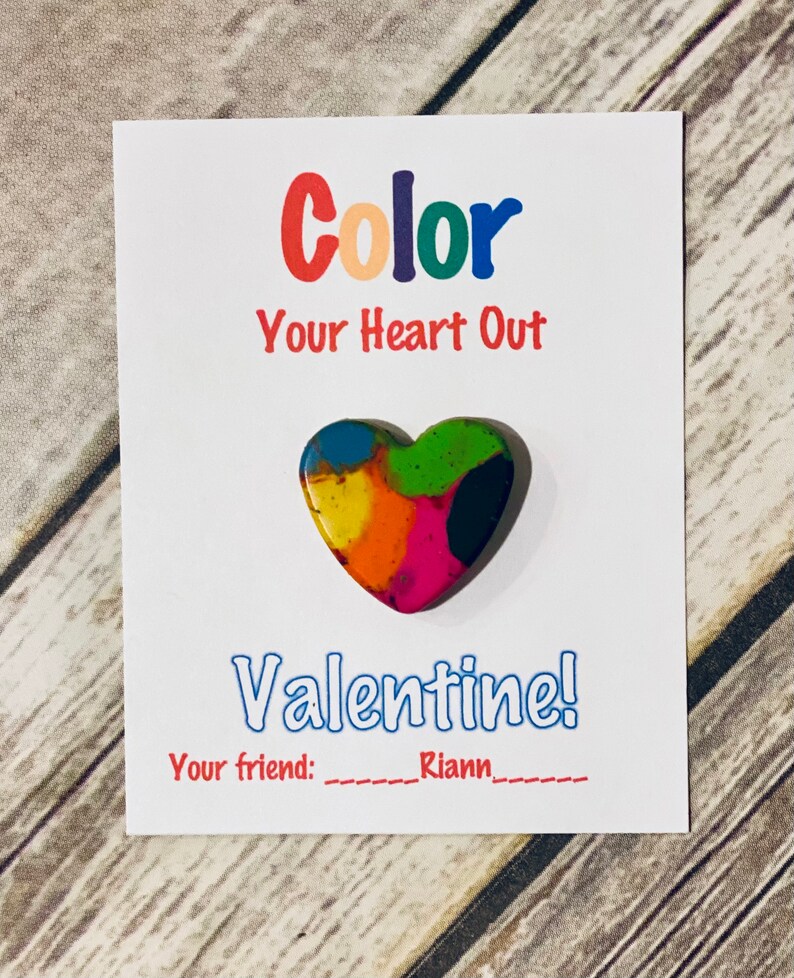 Recycled Heart Crayons – Kids Valentine Card Set (Set of 6) bild 6