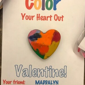 Recycled Heart Crayons – Kids Valentine Card Set (Set of 6) bild 5