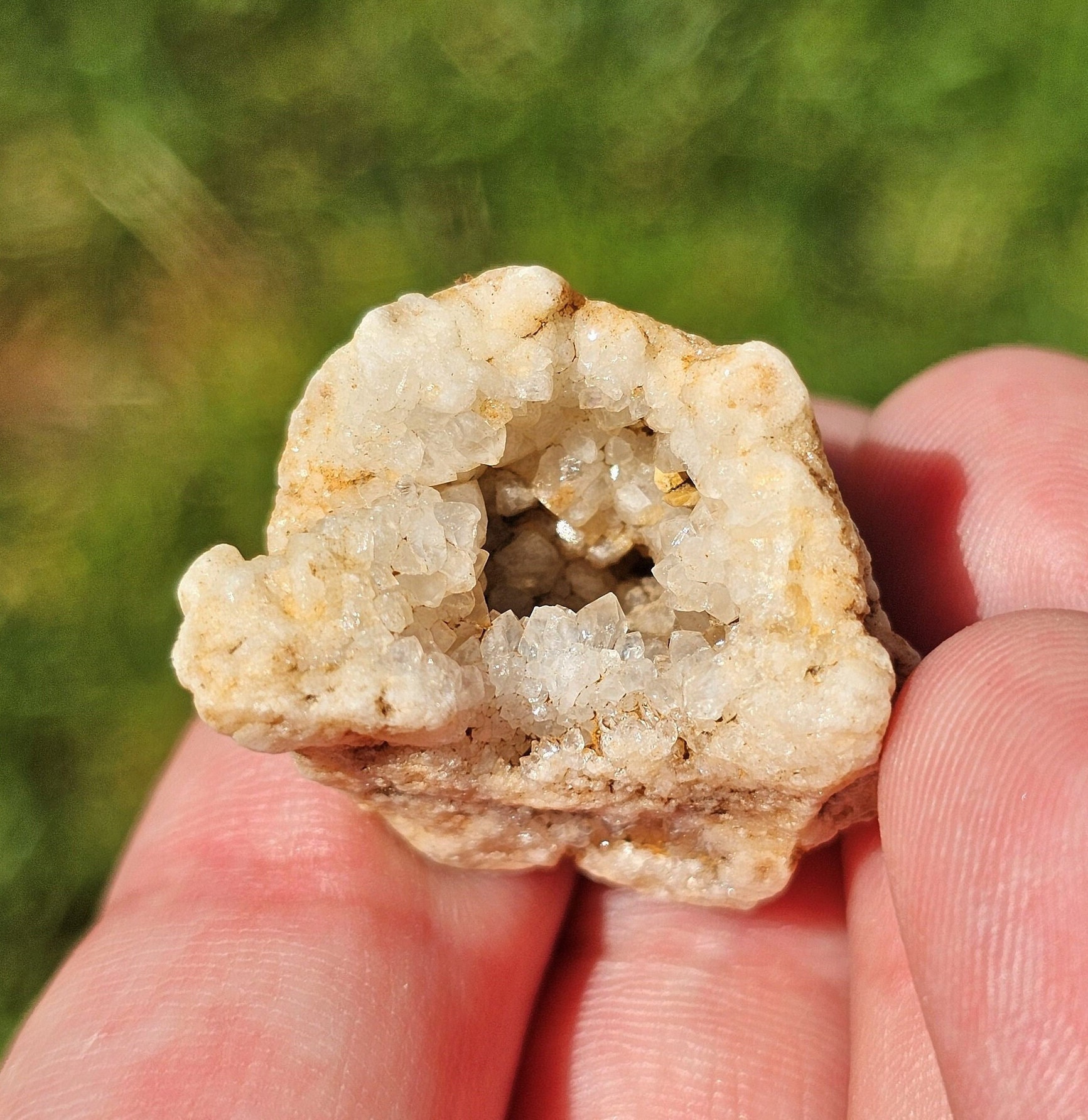 Geoda de cuarzo de coliflor, fósil marino geodizado, edad del Misisipi,  roca rara del río Misuri, Formación Boone, 8 g, natural en bruto sin pulir  - Etsy México, image size:1733x1783