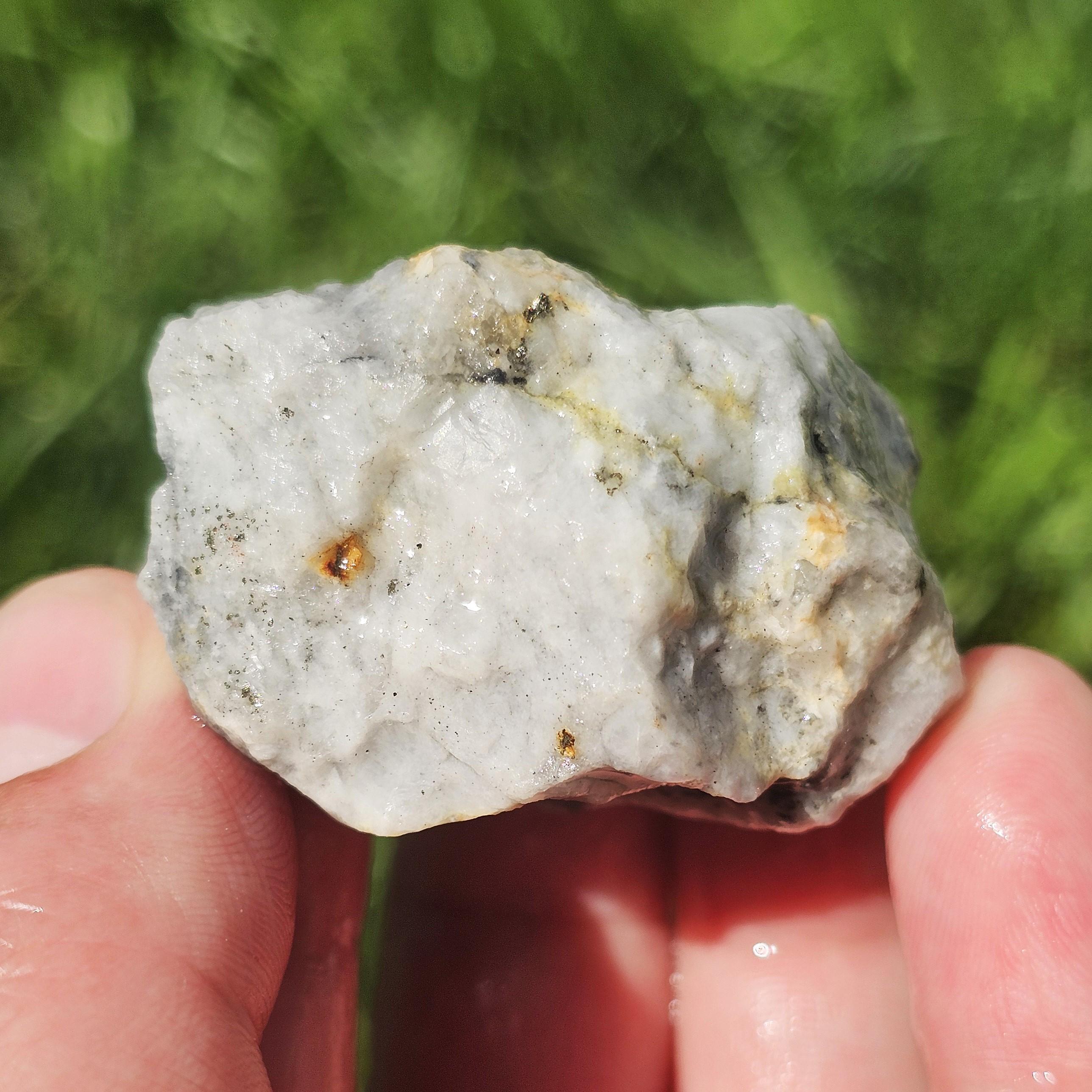 Dolomite Marble, Calcite Mineral, Chalcopyrite Crystals, Feldspar, Green Epidote, Dolostone, Michigan Rock, 53g, Raw Natural Unpolished
