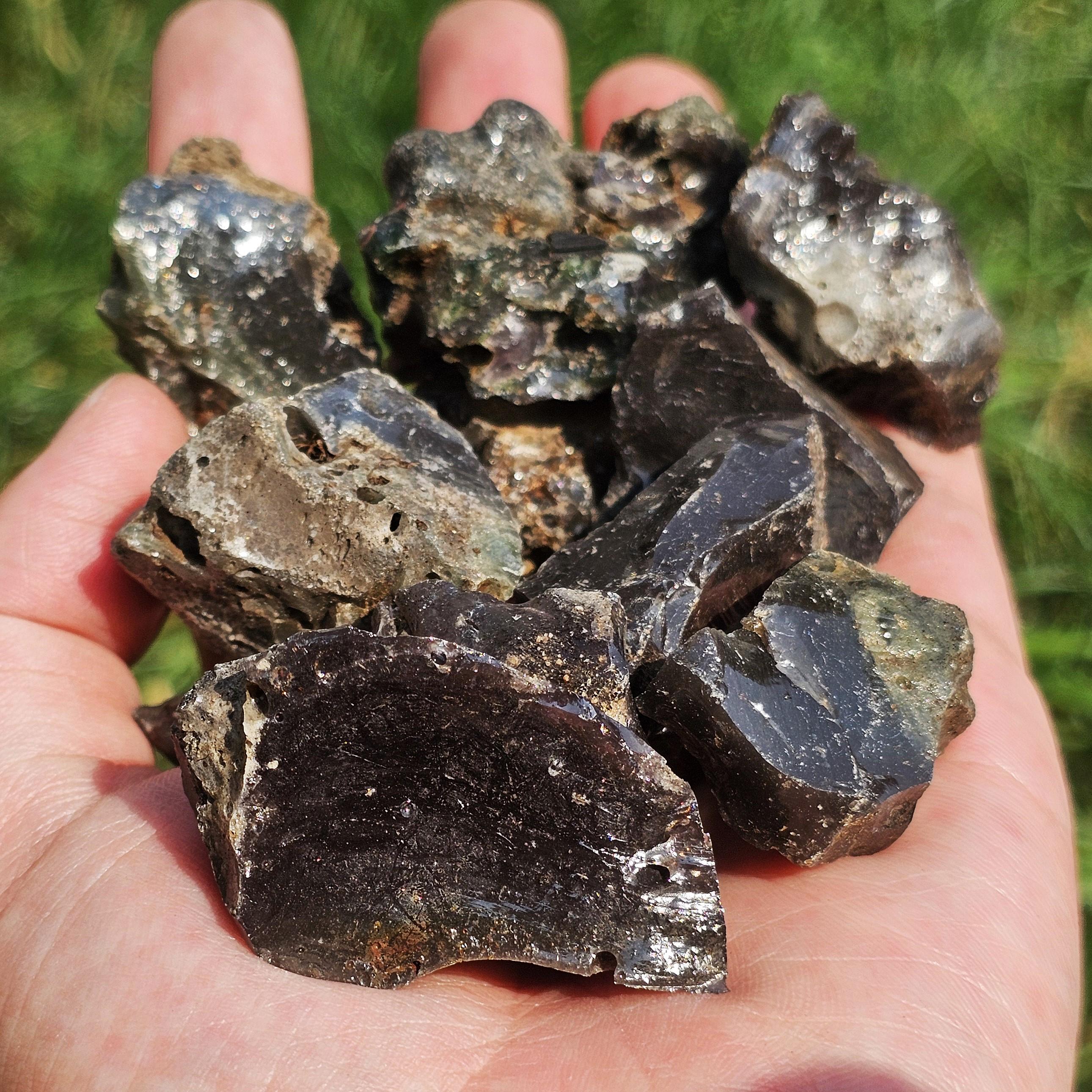 Purple & Green Slag Glass, Historic 1870s Iron Ore Smelting