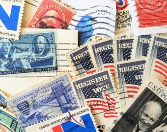 Assorted Used Vintage Postage Stamps / Airmail Postage Stamps / Canceled Stamps