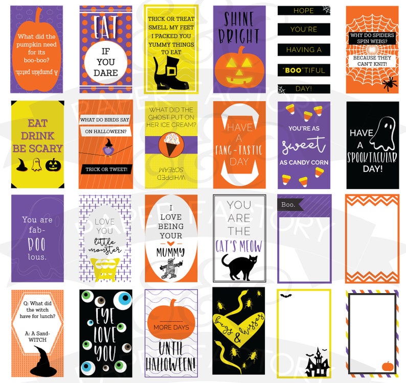halloween lunch box notes