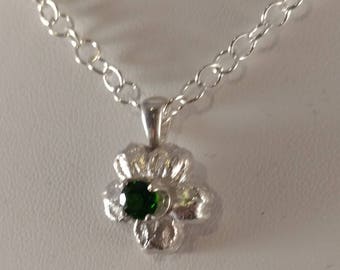 Green Apatite Silver Necklace