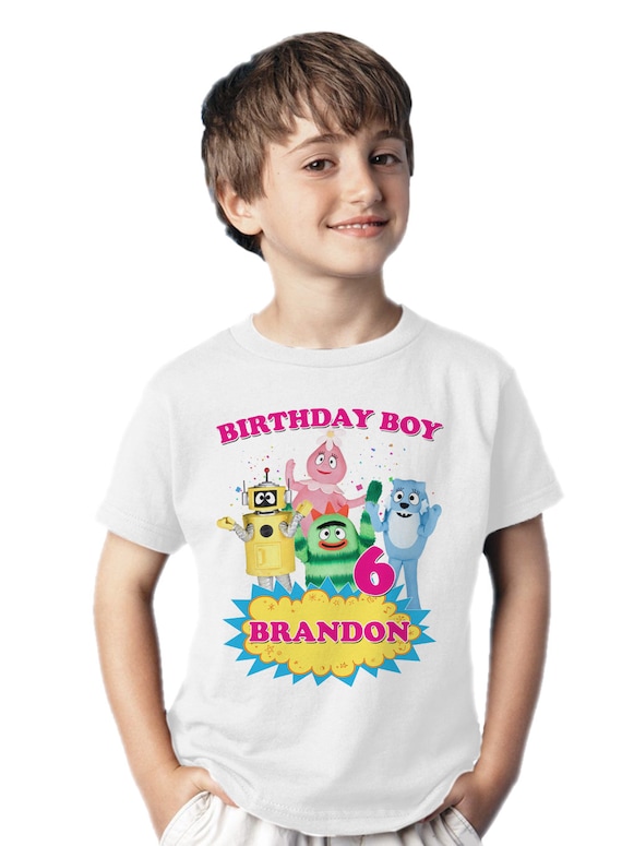 YO GABBA GABBA BIRTHDAY T-SHIRT Personalized Any Name//Age//Family Toddler Adult