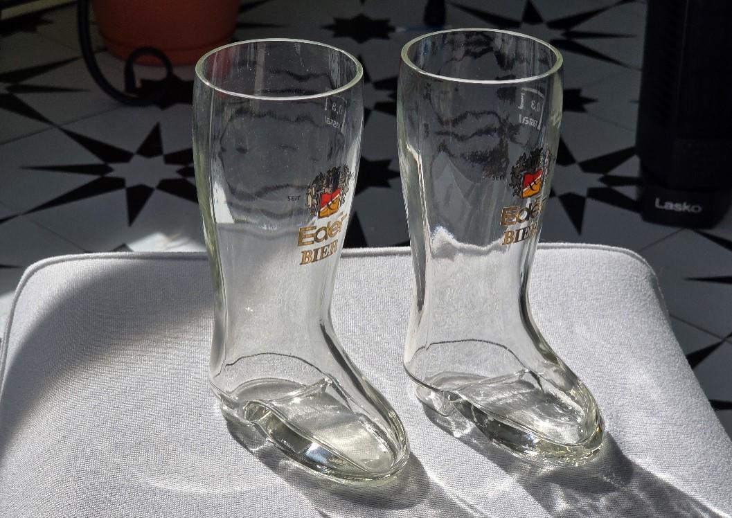 Vintage Glass Beer Boots