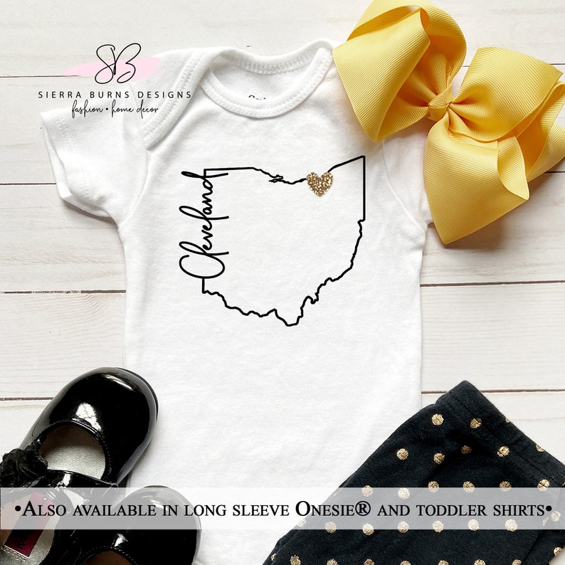 Cleveland Onesie\u00ae Cleveland Gifts Ohio Onesie\u00ae Ohio Baby Clothes Ohio Girl Ohio Gifts Cleveland Baby Clothes