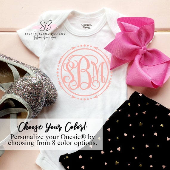 monogrammed baby onesies