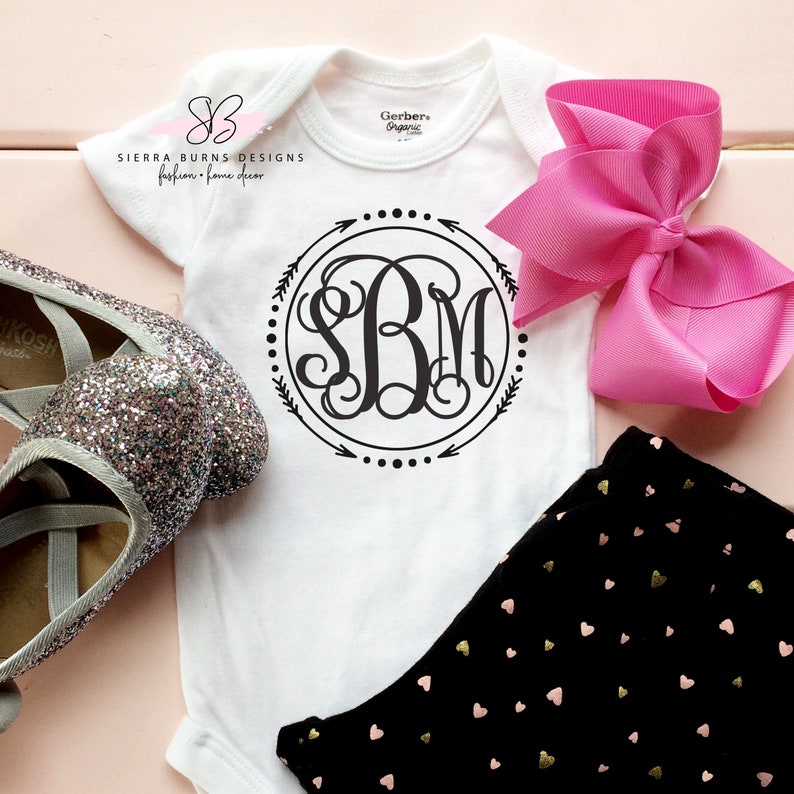 monogram onesie girl