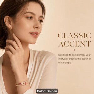 Women's January/February/December Birthstone Bracelet - Golden Square Ruby & Synthetic Zirconia Bangle with Staggered Open, Suitable for Par