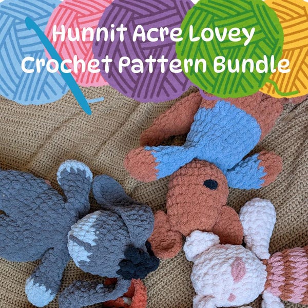 Pacote de padrões de crochê do Ursinho Pooh: Conjunto de brinquedos de pelúcia (Download digital)