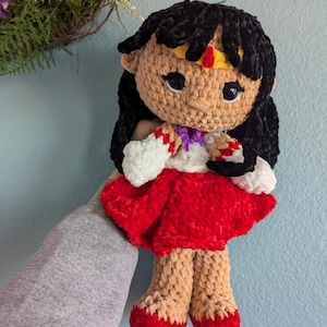 Sailor Mars Doll Amigurumi | sailor moon anime plush | ready to ship | sailor scout | magical girl