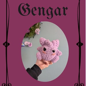 Gengar Crochet Pattern: Plush Pocket Monster (PDF Pattern)