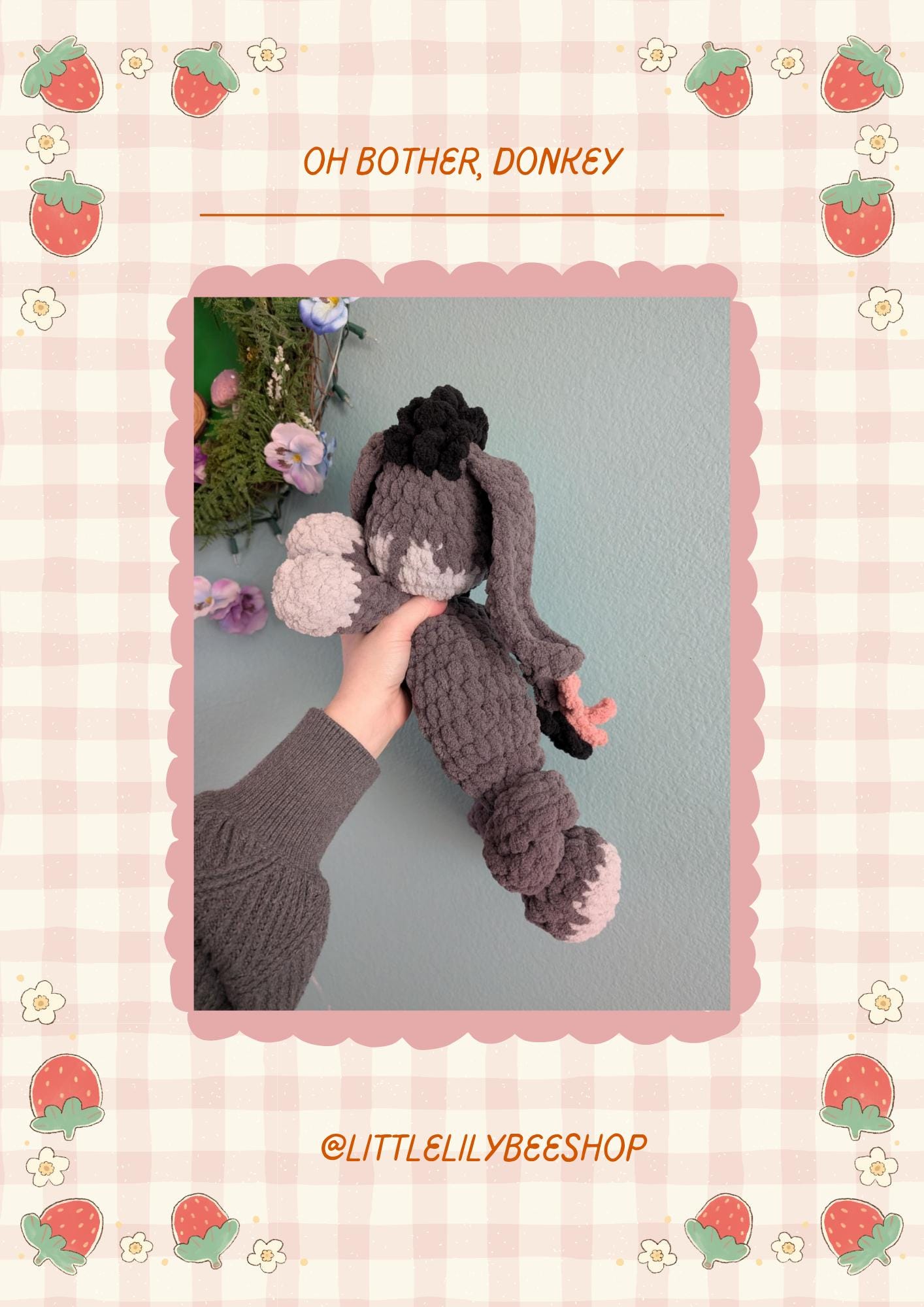 Eeyore Crochet Pattern: Plush Donkey Lovey