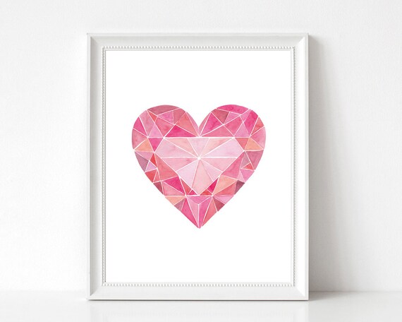 Printable Heart Printable Wall Art Mosaic Heart Wall Art | Etsy