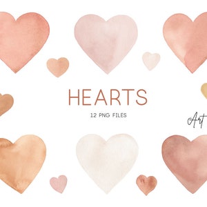 Herz Clip Art, Boho Herz, Liebe Clipart, handgemaltes Aquarell Clipart, Liebe Pfirsich Herz, Valentinstag Clip Art, Aquarell Clipart, PNG