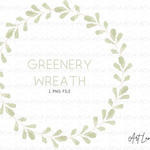 Couronne de verdure aquarelle PNG, peint à la main des cliparts de couronne de feuilles botaniques, cadre minimaliste de feuilles vertes pour les Faire-part de mariage, cartes