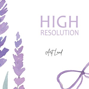 Akvarell lavendel clipart – 14 handmålade lavendel-PNG:er för DIY-pyssel, Provence-dekor, bröllopsinbjudningar, gratis kommersiellt bruk bild 5
