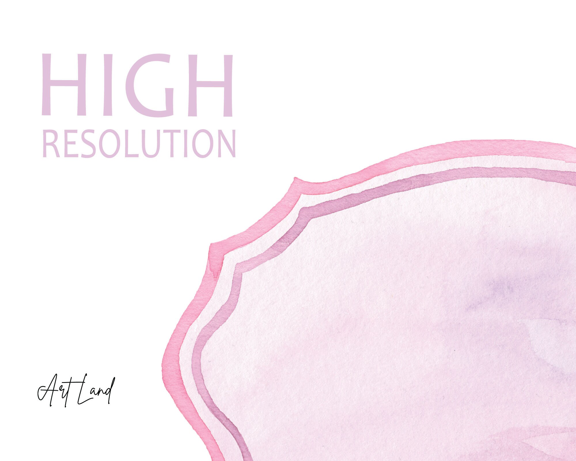 Watercolor Pink Crest Border Clipart: 4 Hand-painted Princess Elements ...