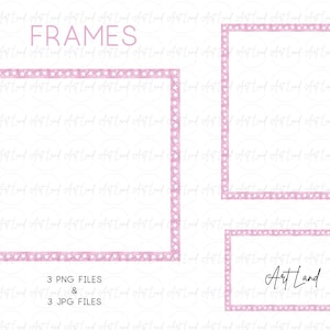 Watercolor Pink Star Frames Clipart: 3 Hand-Painted Geometric (PNG, JPG, Digital Download, Free Commercial Use)