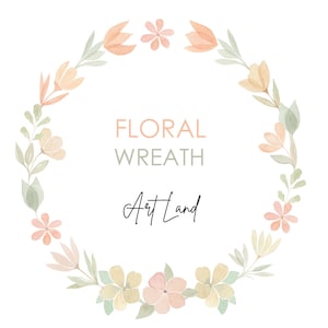 Floral Wreath Clip Art, Floral Frame, Floral Wreath Clipart, Hand painted Watercolour Clipart, Watercolor Clipart Frame, Pastel Colors,PNG