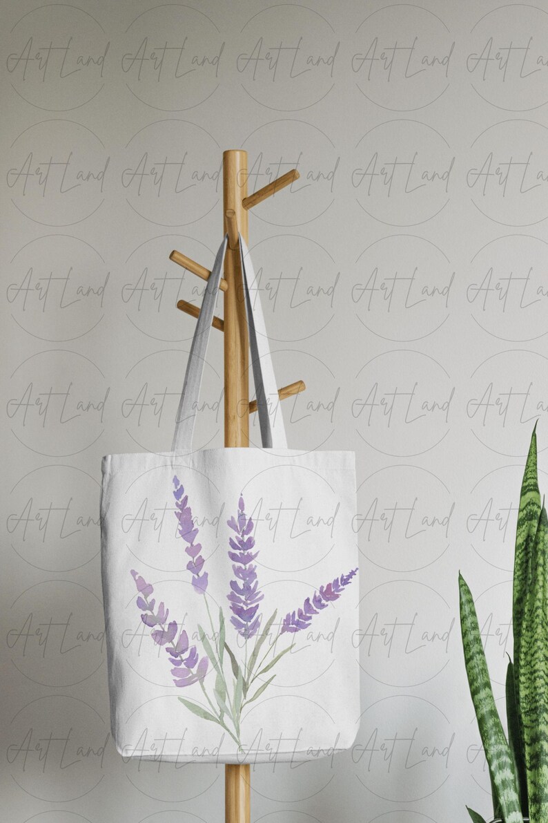 Akvarell lavendel clipart – 14 handmålade lavendel-PNG:er för DIY-pyssel, Provence-dekor, bröllopsinbjudningar, gratis kommersiellt bruk bild 6