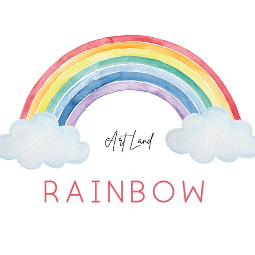 Watercolor Rainbow Clip Art Hand Painted Rainbow Watercolour - Etsy