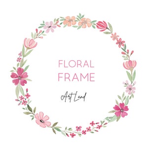 Blumenkranz Clip Art, Blumenrahmen, Blumenkranz Clipart, handgemaltes Aquarell Clipart, Aquarell Clipart Rahmen, PNG
