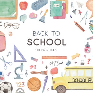 Watercolor Artist Clipart, Painting Clipart, PNG, Back to School