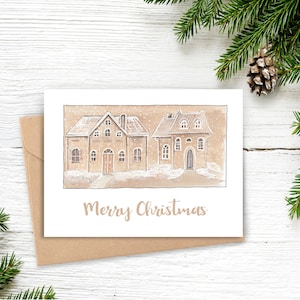 Watercolor Religious Christmas Card VIII - 2 Sizes (Letter & 5x7&quot;) PNG Holiday Card for DIY Printing, Merry Christmas, Instant Download