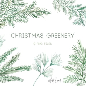 Weihnachten Greenery Clipart, Aquarell Winter Clipart, Urlaub Clipart, Aquarell Clip Art, Winter Greenery Blätter Zweig Clip Art, PNG