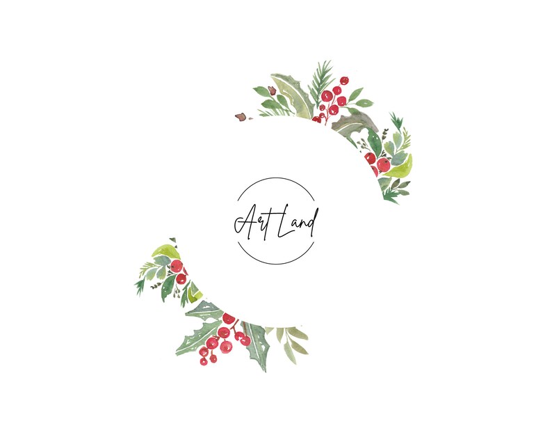 Christmas Frame Clipart Watercolor Winter Clipart Holiday - Etsy