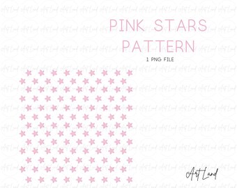 Aquarell rosa Sterne Muster: Handgemaltes Clipart (digitaler Download)