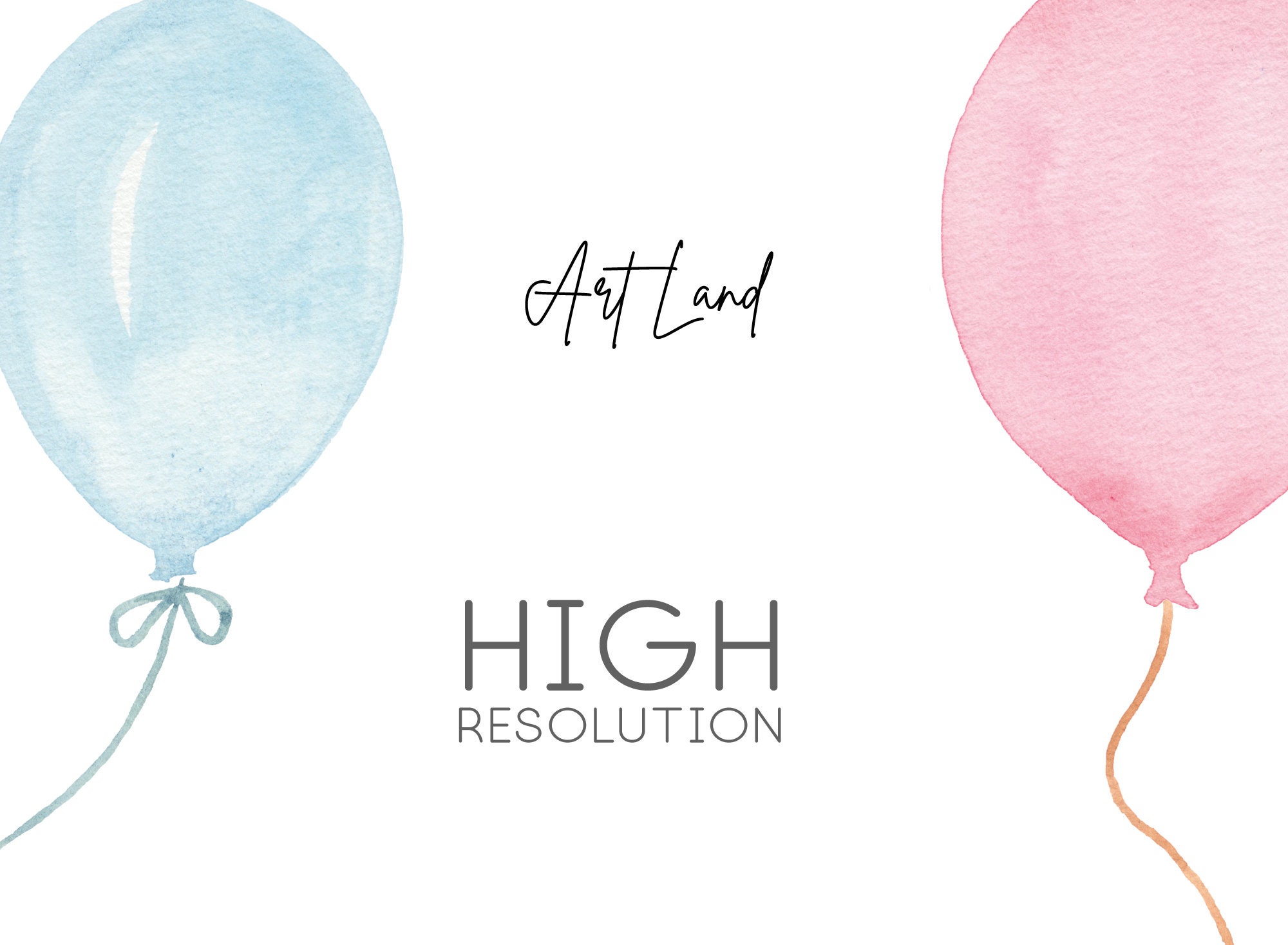 Watercolor Balloons Clipart, Birthday Clipart, Watercolor Balloon ...